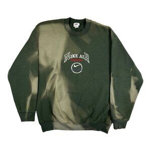 Vintage Nike Air Crewneck Sweatshirt Green Sun Faded 90s White Tag Size XL